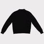 Back flat shot of the black Carrington cardigan with gold plated letters spelling FU*K