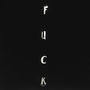 Black carrington cardigan with silver plated letters spelling FU*K