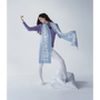 Model wearing the purple Albatross Knit & the ice blue Fleetwood Mac scarf from the Fleetwood Mac Collection 