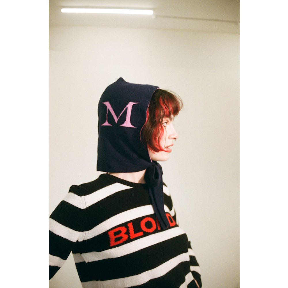 HADES Alphabet letter M hood model wearing