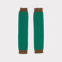 Flatshot of the teal & mushroom arm warmers 