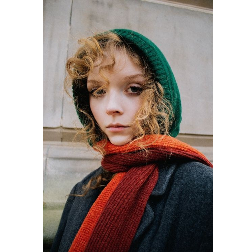 Person wearing HADES Autumn Hooded Scarf