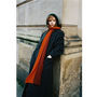 Person wearing HADES Autumn Hooded Scarf in street