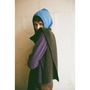 Person wearing HADES blue & brown Hooded Scarf