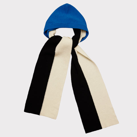 HADES the neptune, black & white hooded scarf 