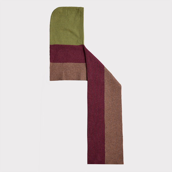 HADES the watercress, aubergine & tobacco hooded scarf