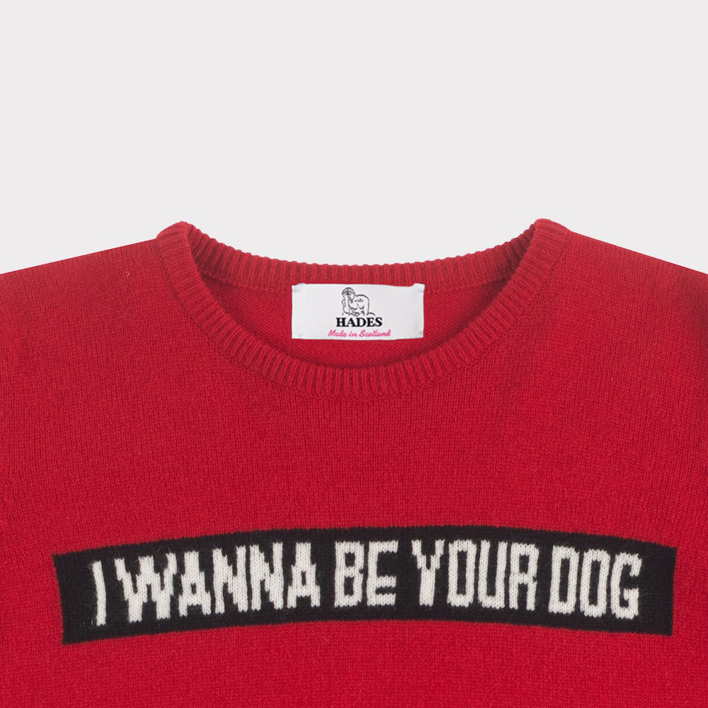 HADES I Wanna Be Your Dog, Red Iggy Pop Knit Neck Detail
