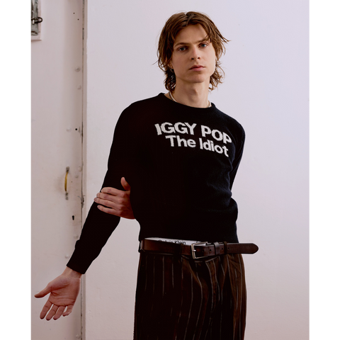 Mens model shot of Iggy Pop 'The Idiot' jumper