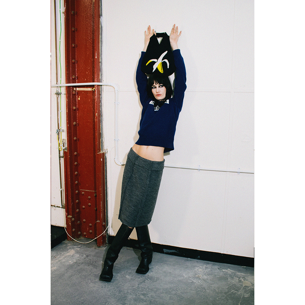 Model wearing HADES Inside Out Skirt