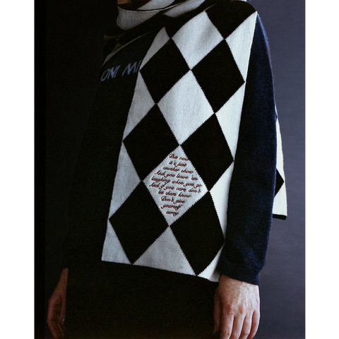 Model wearing the Joni Mitchell - Both Sides Now Scarf 