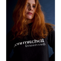 Model wearing the 'Enough Said' knit from the Joni Mitchell collection 