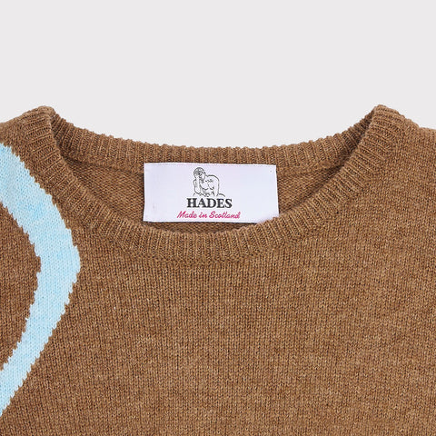 Neck detail of the 'Joni Mitchell' knit from the Joni Mitchell Collection