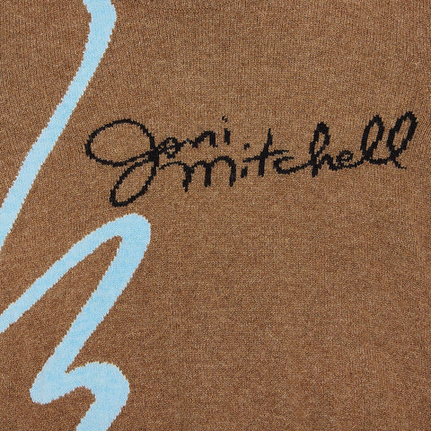 Detail image of the 'Joni Mitchell' slogan knit from the Joni Mitchell Collection