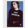 Model wearing HADES wool Joy Division sweater