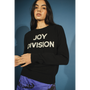 Model wearing HADES wool Joy Division jumper