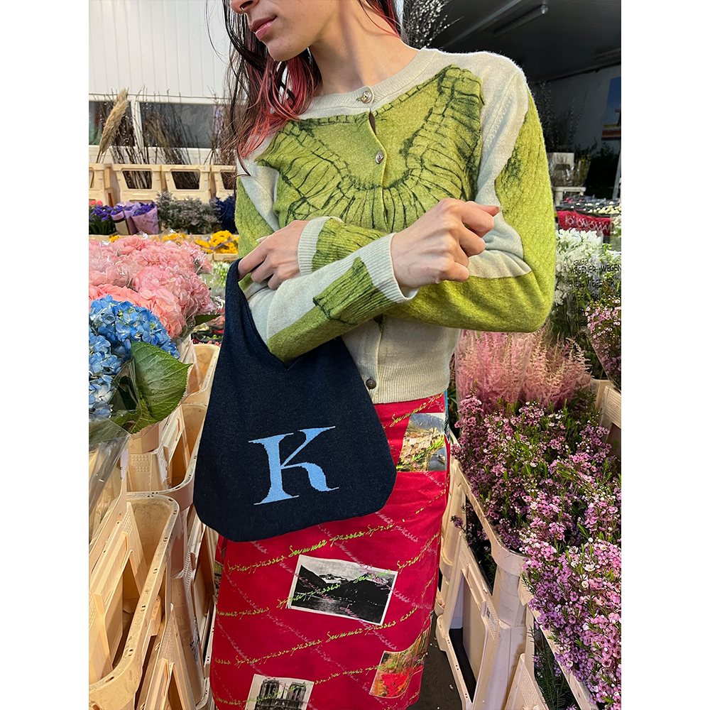 HADES K letter bag worn by model