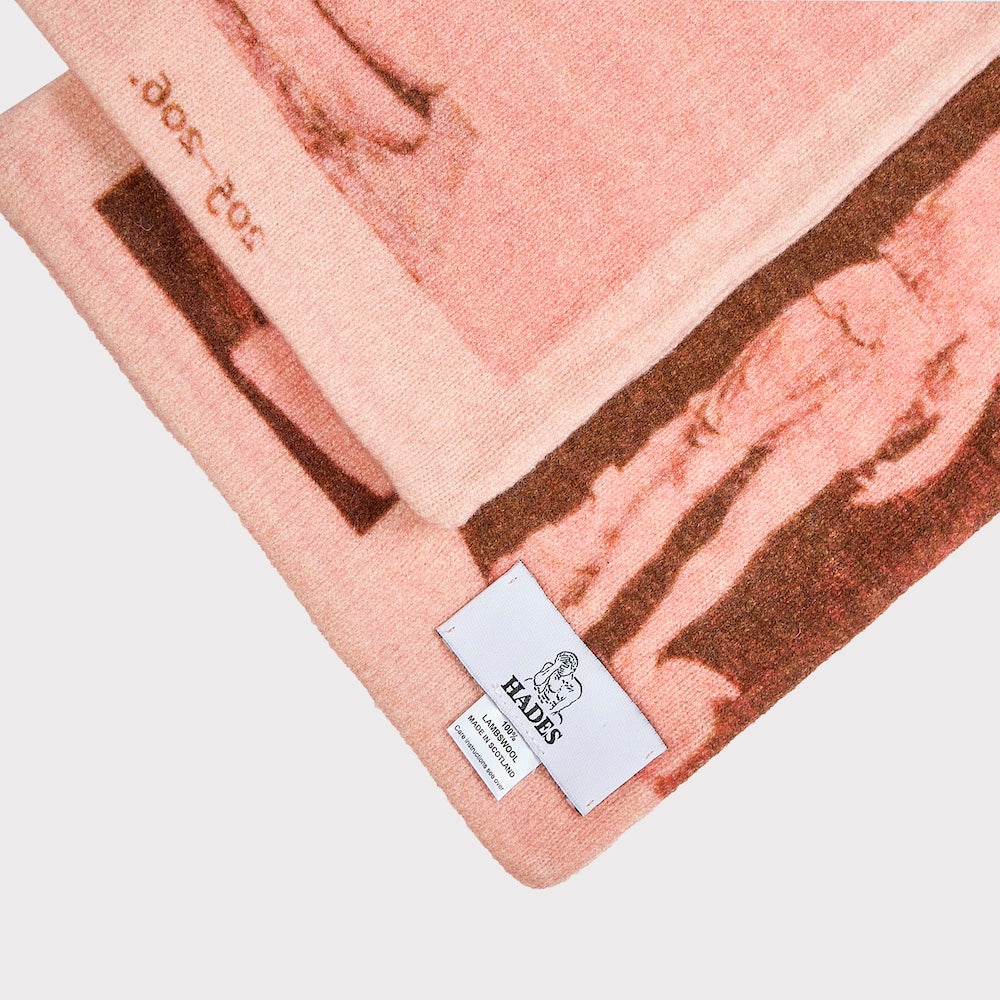 HADES Narcissus Scarf pink & brown label