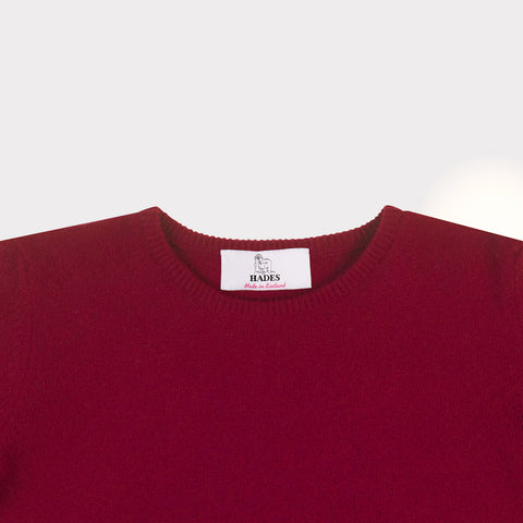 Neck details of the Blood Red Sabi Knit 