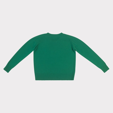 Back image of the April is the Cruellest Month Knit in Jade Green & Black
