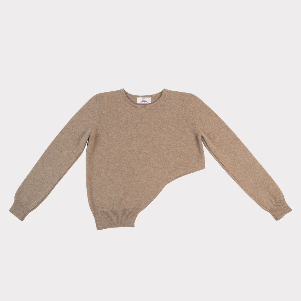 Front image of the Oatmeal Sabi knit 