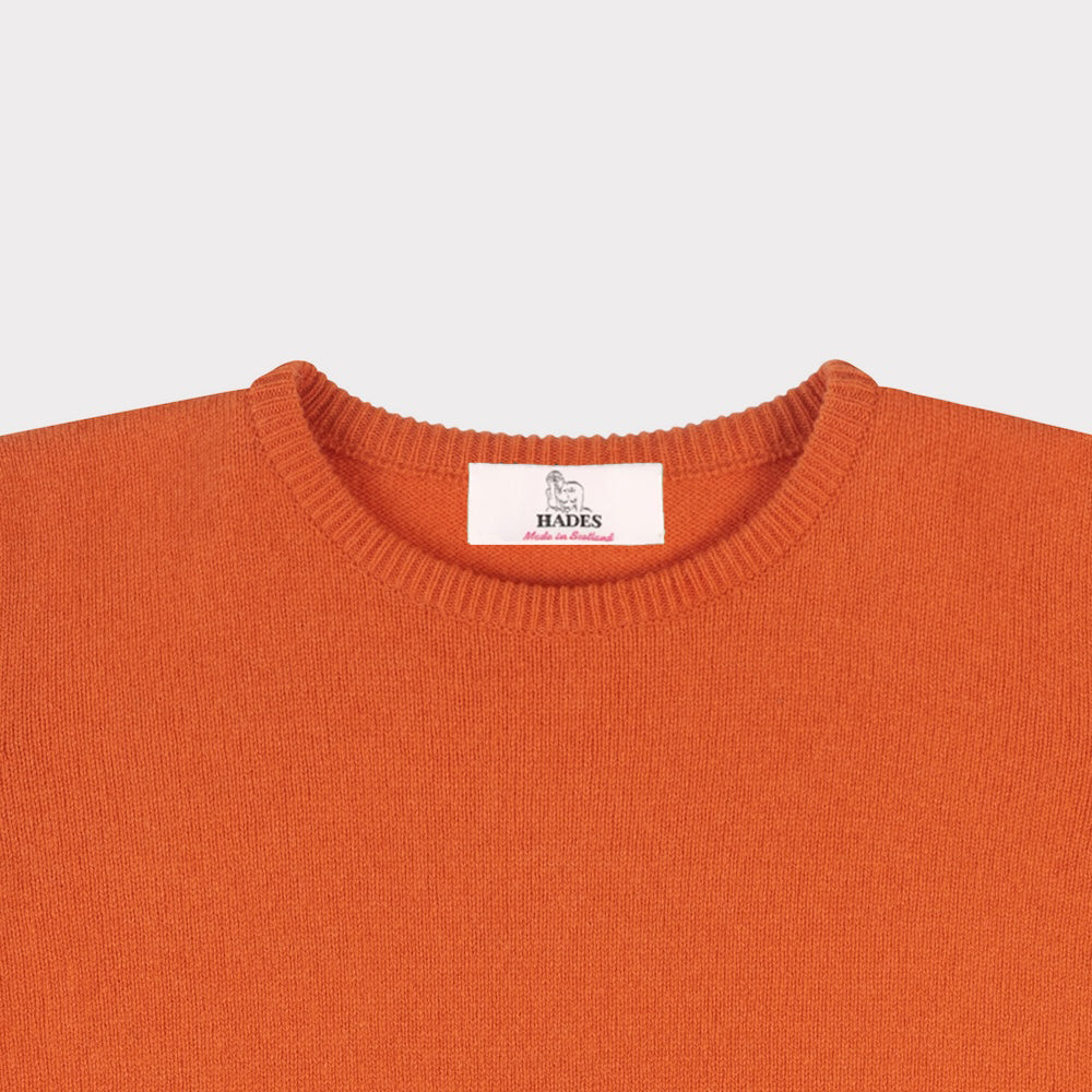 Orange Sabi knit neck detail 