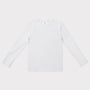 White long-sleeve shirt on a light gray background