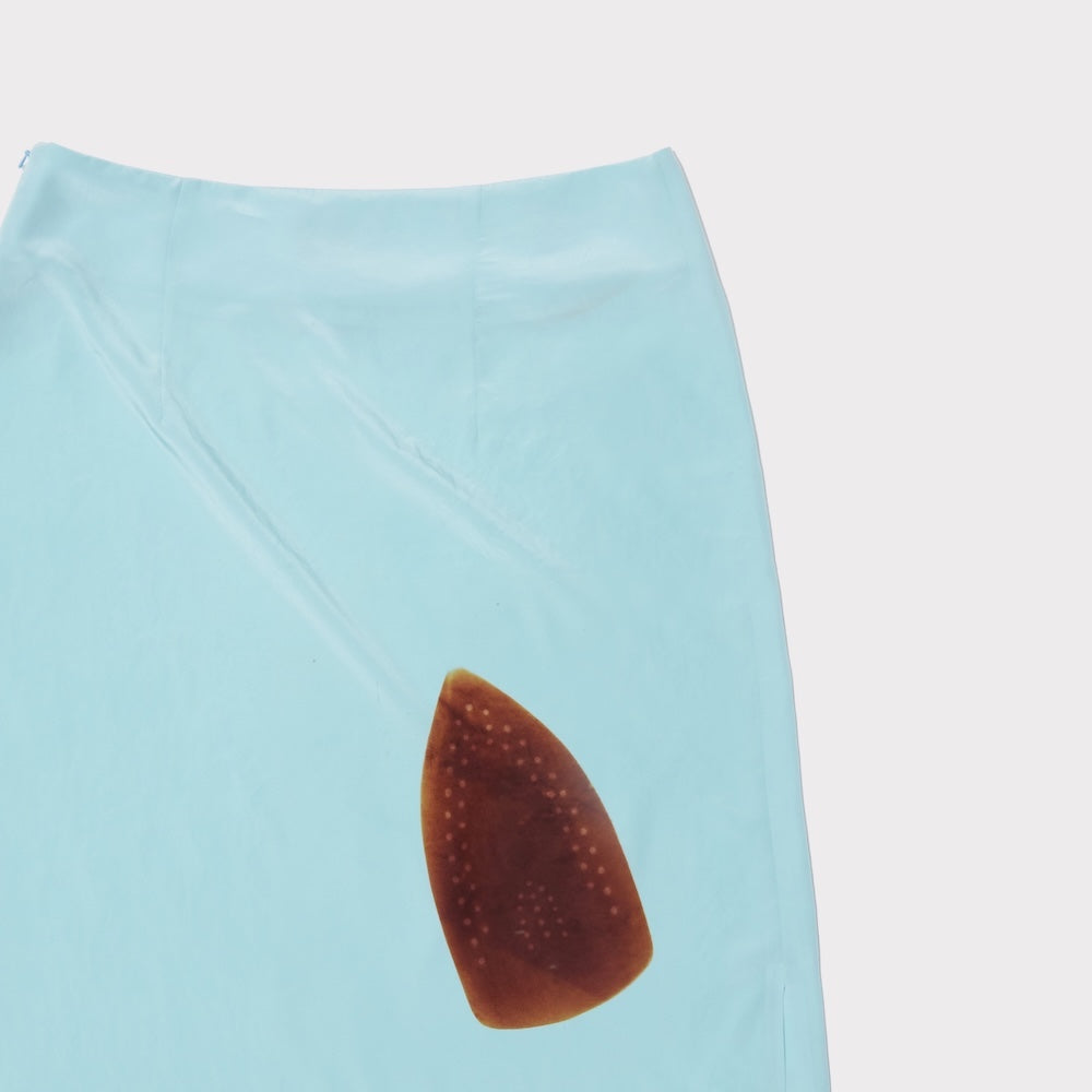 Detail shot of The Iron Burn Skirt from the I Love You* collection 
