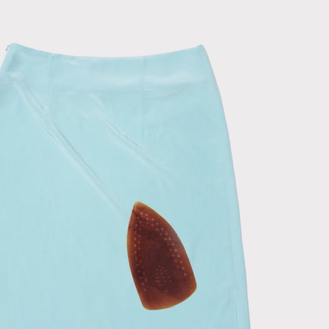 Detail shot of The Iron Burn Skirt from the I Love You* collection 