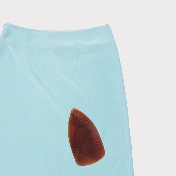 Detail shot of The Iron Burn Skirt from the I Love You* collection 