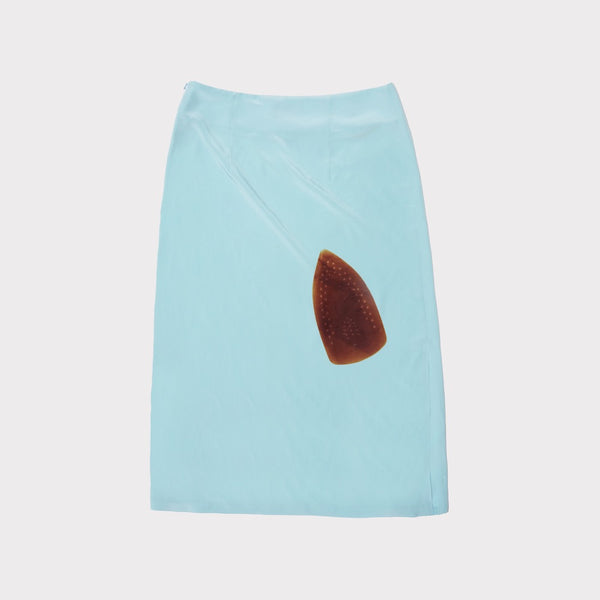 Back flatshot of The Iron Burn Skirt from the I Love You* collection 