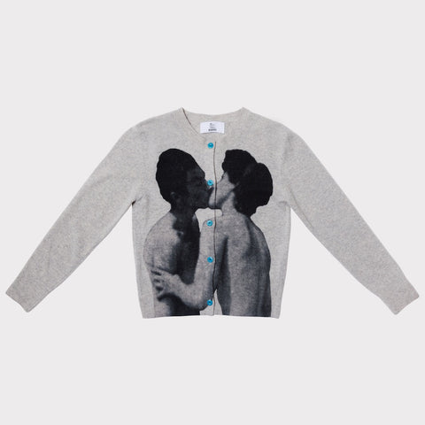 Front flatshot showing the front of The Kissing Cardigan