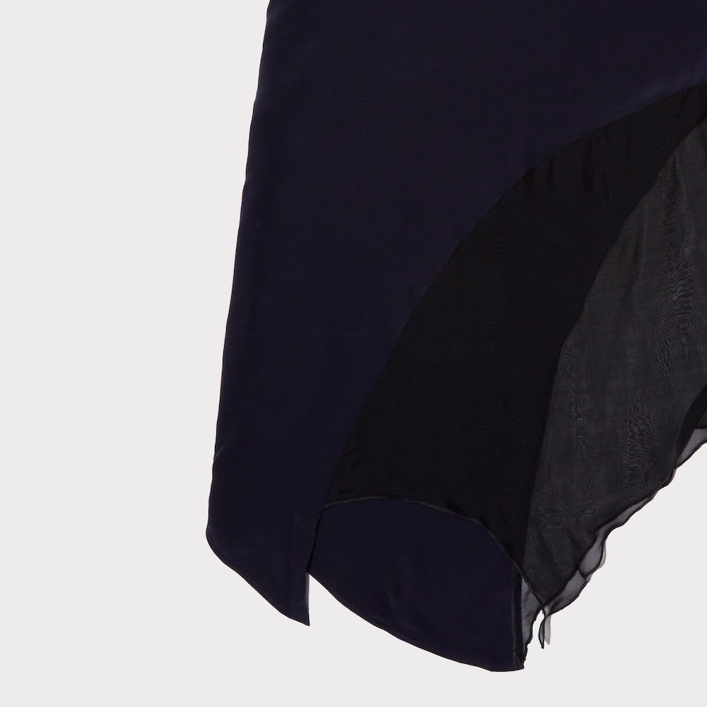 Detail shot of asymmetric hem on The Delusion Skirt from the I Love You* collection 