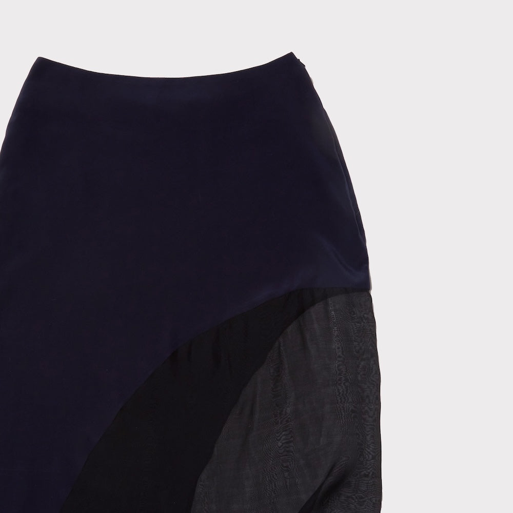 Detail shot of  sheer panel on The Delusion Skirt from the I Love You* collection 