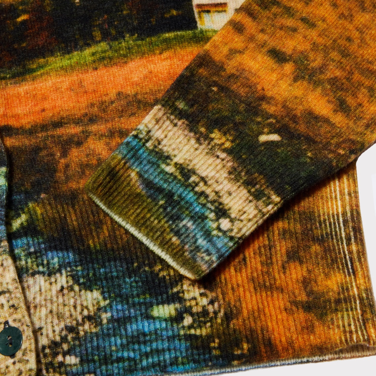 Detail shot of the 'Countryside In Colour' Cardigan 