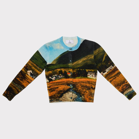 Flatshot of the front of the 'Countryside In Colour' Cardigan.