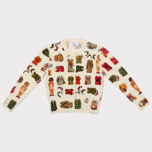 Flatshot of the front of the Paperdolls cardigan.