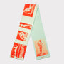 HADES Narcissus scarf in Turquoise and Red 