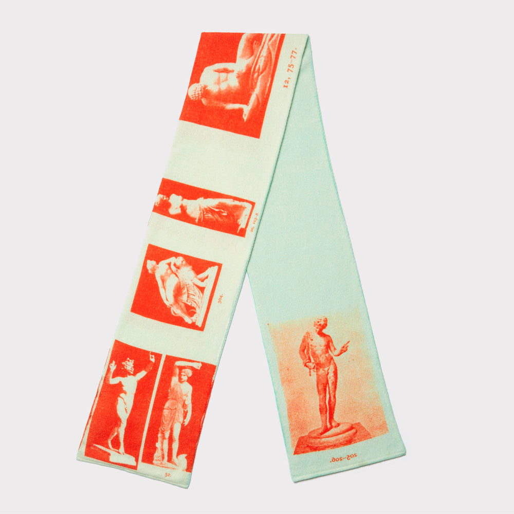 HADES Narcissus scarf in Turquoise and Red 