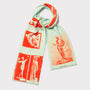 HADES Narcissus scarf in Turquoise and Red 
