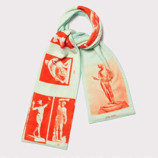 HADES Narcissus scarf in Turquoise and Red 