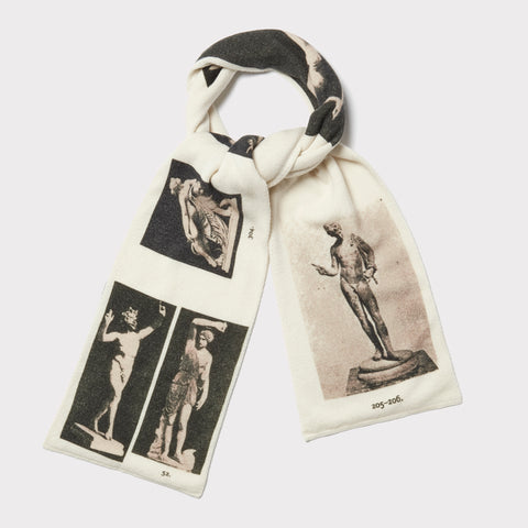 HADES Narcissus scarf in Ivory and Black 