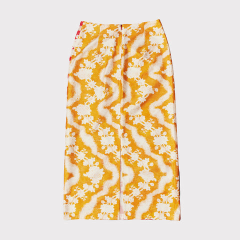 HADES scarlet and apricot 'So This is Hell' skirt back