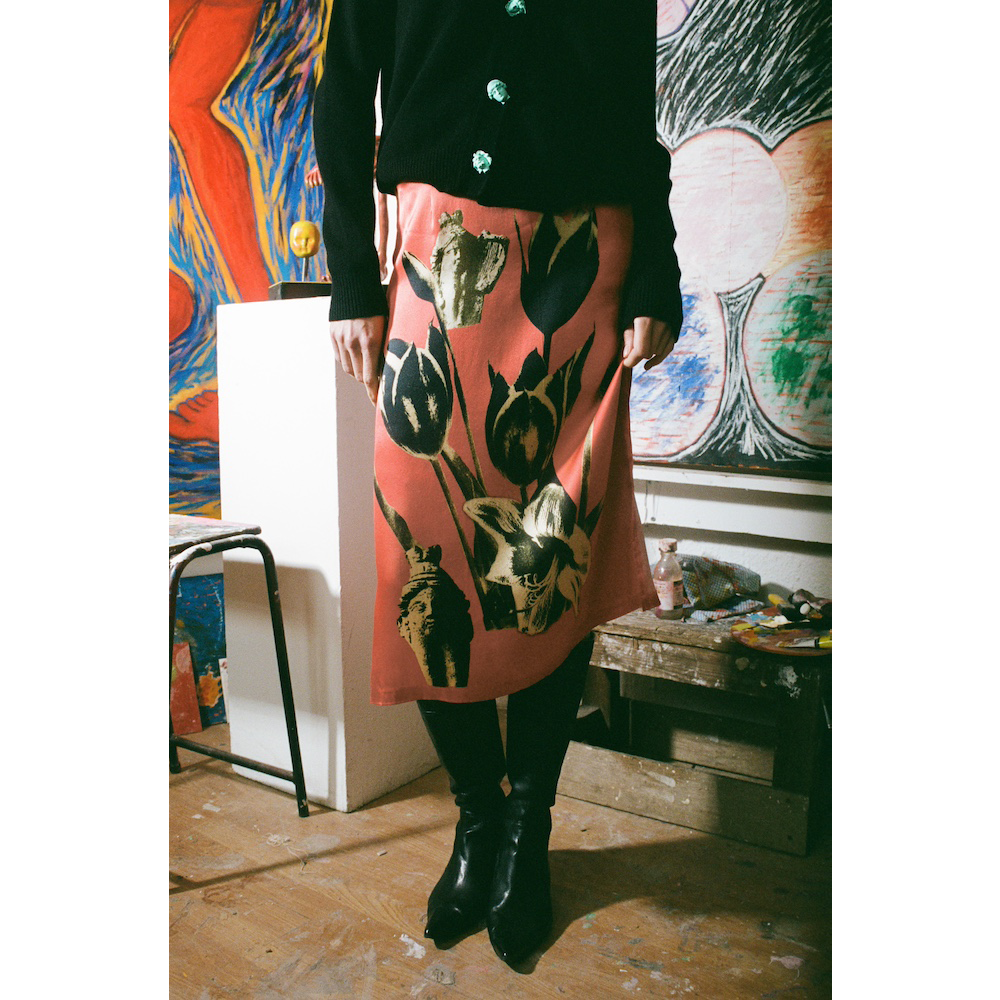 Model wearing HADES Afternoon of Life skirt