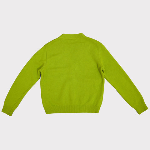 Back flat shot of the HADES Lime cardigan.