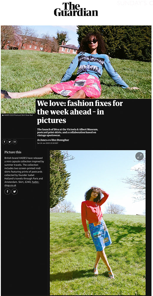 HADES Greetings From postcard skirt in The Guardian
