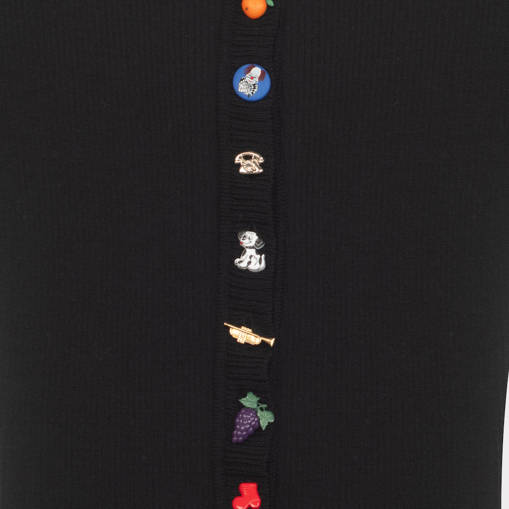 Button details of the HADES Novelty Cardigan