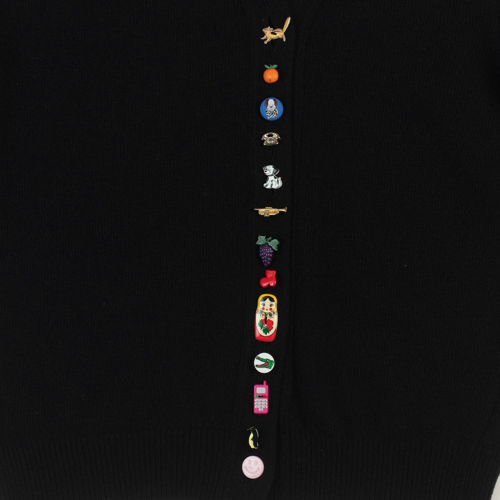 Button details of the HADES Novelty Cardigan