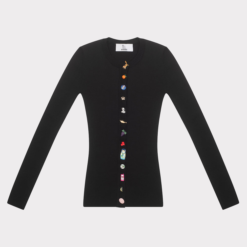 Flat image of the HADES Novelty Cardigan