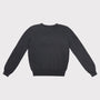 Back flatshot of the "Make Friends With Chaos" knit in grey and Tilda Swinton label.