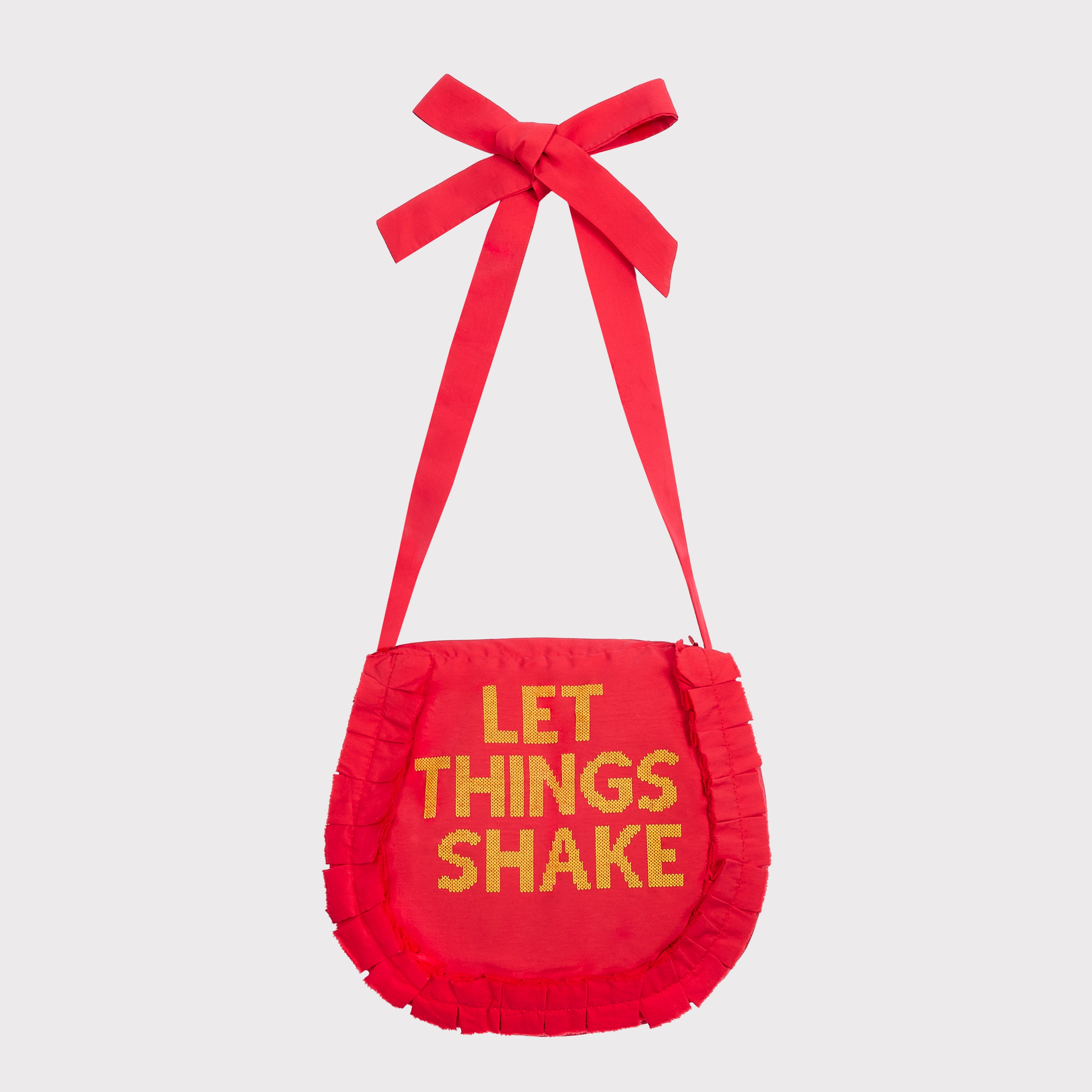 Front flatshot of the "Let Things Shake" bag.